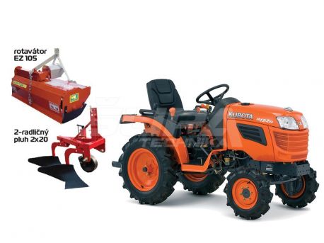 Traktor Kubota B1121 set rotavátor, pluh