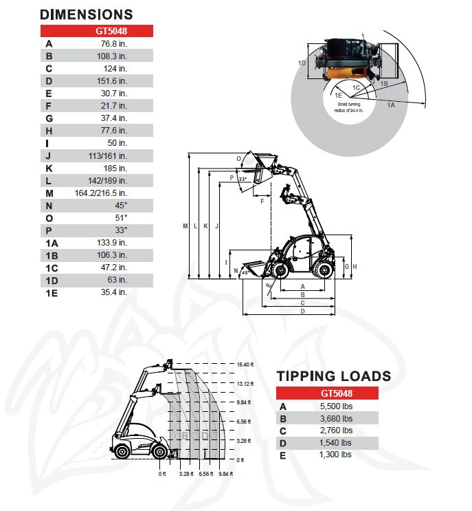 Nakladac teleskopicky GIANT GT5048